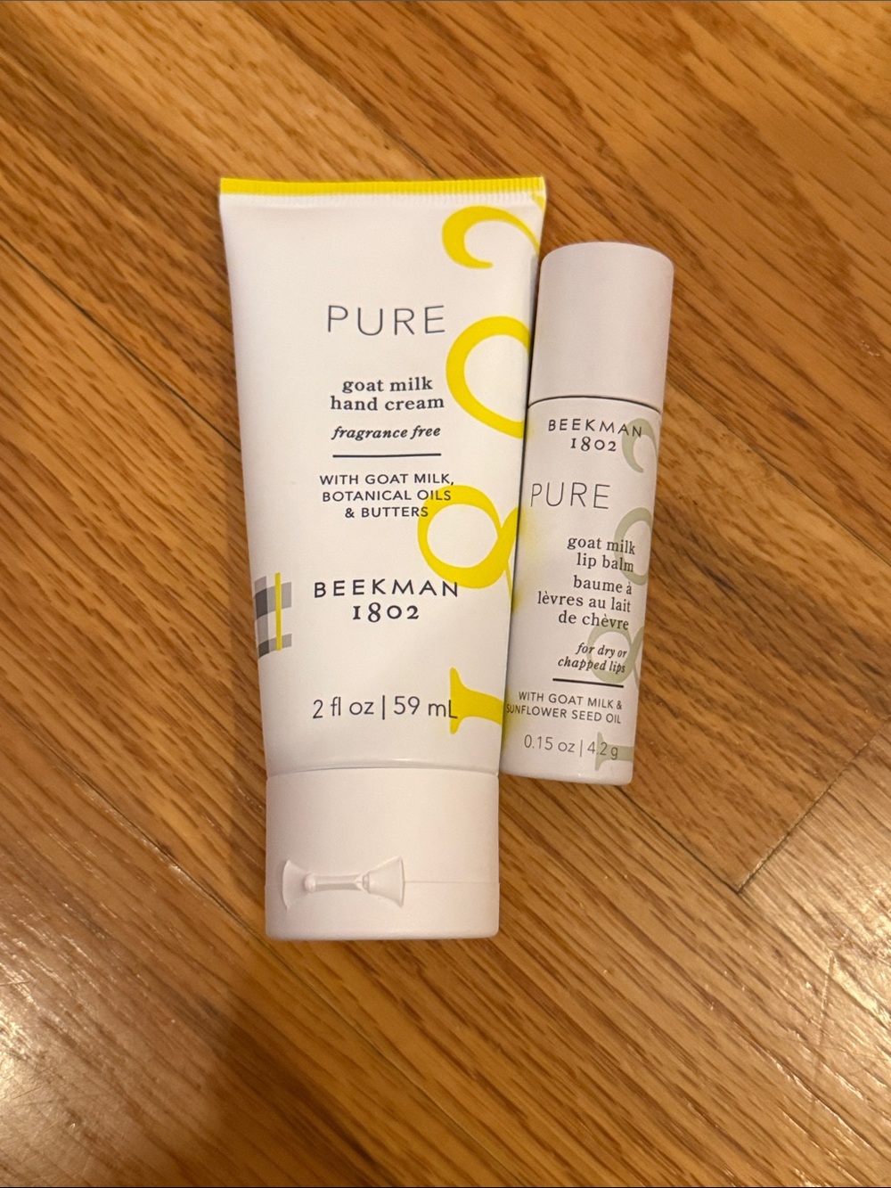 Beekman 1802 PURE Goat Milk Hand Cream & Lip Balm - White with Yellow Accents